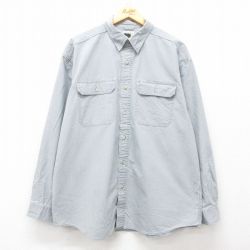 XL★古着 エルエルビーン LLBEAN 長袖 ブランド シャツ メンズ 00年代 00s コットン 薄グレー 25jun11 中古 トップス