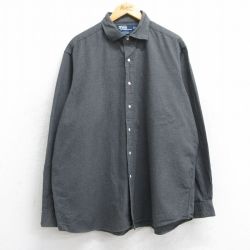 XL★古着 ラルフローレン Ralph Lauren 長袖 ブランド シャツ メンズ 90年代 90s WESTERTON 大きいサイズ コットン 濃グレー 【spe】 25jun11 中古 トップス