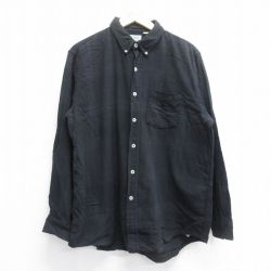 XL★古着 エルエルビーン LLBEAN 長袖 ブランド シャツ メンズ 90年代 90s コットン ボタンダウン 黒 ブラック チェック 25jun16 中古 トップス