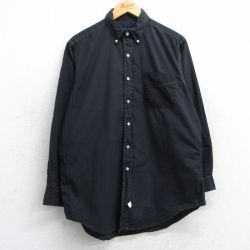 XL★古着 ラルフローレン Ralph Lauren 長袖 ブランド シャツ メンズ 90年代 90s コットン ボタンダウン USA製 黒 ブラック 25jun19 中古 トップス