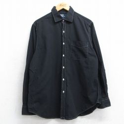 XL★古着 ラルフローレン Ralph Lauren 長袖 ブランド シャツ メンズ 90年代 90s PHILIP コットン 黒 ブラック 25jun19 中古 トップス