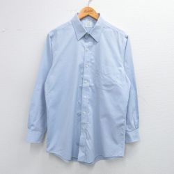 L★古着 ブルックスブラザーズ BROOKS BROTHERS 長袖 ブランド シャツ メンズ コットン 薄紺 ネイビー 25jun23 中古 トップス
