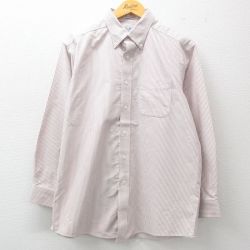 【20%OFF】XL★古着 エルエルビーン LLBEAN 長袖 ブランド シャツ メンズ 00年代 00s コットン ボタンダウン 赤他 レッド ストライプ 25jun27 中古 トップス