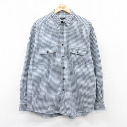 【20%OFF】XL★古着 エディーバウアー 長袖 ブランド シャツ メンズ 00年代 00s 大きいサイズ コットン 紺他 ネイビー チェック 25jun27 中古 トップス