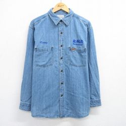 【20%OFF】XL★古着 カーハート Carhartt 長袖 ブランド シャツ メンズ RMR 大きいサイズ コットン 紺 ネイビー デニム 25jun28 中古 トップス