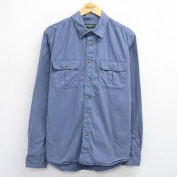 XL★古着 エディーバウアー 長袖 ブランド シャツ メンズ 大きいサイズ 紺 ネイビー 25jun28 中古 トップス