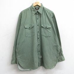 XL★古着 ラルフローレン Ralph Lauren ダブルアールエル 長袖 ブランド シャツ メンズ 90年代 90s 大きいサイズ コットン 緑他 グリーン チェック 【spe】 25jul01 中古 トップス