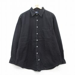 XL★古着 ラルフローレン Ralph Lauren 長袖 ブランド シャツ メンズ 90年代 90s LOWELL 大きいサイズ コットン 黒 ブラック 25jul08 中古 トップス