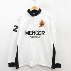 XL★古着 ラルフローレン Ralph Lauren 長袖 ブランド ラガー シャツ メンズ 90年代 90s MERCER 2 白他 ホワイト 25jul08 中古 トップス