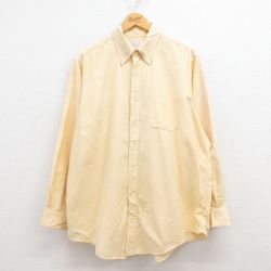 XL★古着 ブルックスブラザーズ BROOKS BROTHERS 長袖 ブランド シャツ メンズ 90年代 90s 大きいサイズ コットン ボタンダウン 黄 イエロー 25jul29 中古 トップス