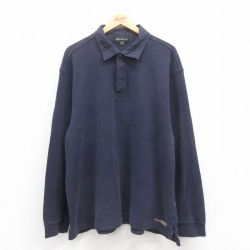XL★古着 エディーバウアー 長袖 ブランド ラガー シャツ メンズ 00年代 00s ワンポイントロゴ 大きいサイズ 紺 ネイビー 25jul29 中古 トップス