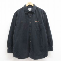 XL★古着 カーハート Carhartt 長袖 ブランド シャツ メンズ 大きいサイズ コットン 黒 ブラック 25aug09 中古 トップス