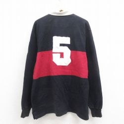 XL★古着 ラルフローレン Ralph Lauren 長袖 ブランド ラガー シャツ メンズ 90年代 90s 5 大きいサイズ コットン USA製 黒 ブラック 【spe】 25aug09 中古 トップス