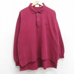 【50%OFF】ドッカーズ 90s 長袖ポロシャツ ワンポイントロゴ バーガンディ XL | 古着