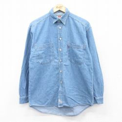 【20%OFF】M★古着 リーバイス Levis 長袖 ブランド シャツ メンズ 00年代 00s コットン 紺 ネイビー デニム 25aug22 中古 トップス