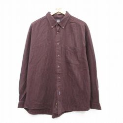 【20%OFF】XL★古着 ドッカーズ 長袖 ブランド シャツ メンズ 大きいサイズ コットン ボタンダウン エンジ系他 チェック 25aug22 中古 トップス