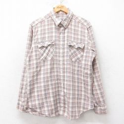 【50%OFF】L★古着 リーバイス Levis 長袖 ブランド シャツ メンズ 80年代 80s 茶系他 ブラウン チェック 25aug26 中古 トップス