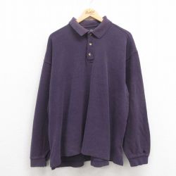 XL★古着 ドッカーズ 長袖 ブランド ポロ シャツ メンズ 00年代 00s 大きいサイズ コットン 紫 パープル 25aug27 中古 トップス