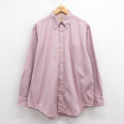 XL★古着 エルエルビーン LLBEAN 長袖 ブランド シャツ メンズ 80年代 80s 大きいサイズ ボタンダウン 薄エンジ 【spe】 25aug27 中古 トップス