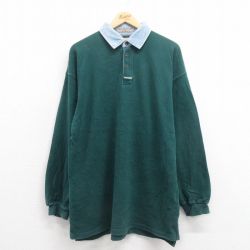 【50%OFF】ゲス L 長袖ポロシャツ グリーン | 古着