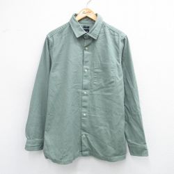 L★古着 ギャップ GAP 長袖 ブランド シャツ メンズ コットン 薄緑 グリーン 25sep01 中古 トップス