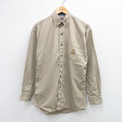 M★古着 ラルフローレン Ralph Lauren チャップス 長袖 ブランド シャツ メンズ 90年代 90s ワンポイントロゴ コットン ボタンダウン ベージュ カーキ 25sep01 中古 トップス