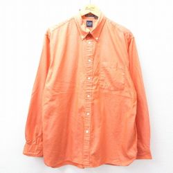 XL★古着 ギャップ GAP 長袖 ブランド シャツ メンズ 00年代 00s コットン ボタンダウン オレンジ 25sep02 中古 トップス