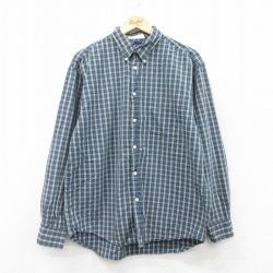 L★古着 ギャップ GAP 長袖 ブランド シャツ メンズ 00年代 00s コットン ボタンダウン 紺他 ネイビー チェック 25sep02 中古 トップス