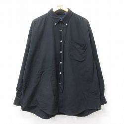 XL★古着 ギャップ GAP 長袖 ブランド シャツ メンズ 90年代 90s 大きいサイズ コットン ボタンダウン カナダ製 黒 ブラック 【spe】 25sep03 中古 トップス