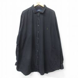 ラルフローレン 長袖シャツ ワンポイントロゴ ブラック XL | 古着