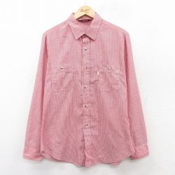 M★古着 リーバイス Levis 長袖 ブランド シャツ メンズ 90年代 90s 赤系他 レッド ストライプ 25sep09 中古 トップス