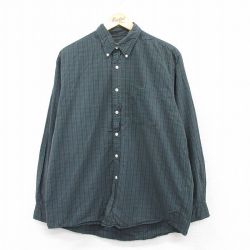 【20%OFF】XL★古着 エディーバウアー 長袖 ブランド シャツ メンズ 00年代 00s コットン ボタンダウン 緑他 グリーン チェック 25sep09 中古 トップス