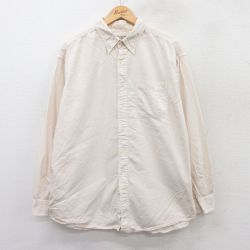 XL★古着 エルエルビーン LLBEAN 長袖 ブランド シャツ メンズ 00年代 00s コットン ボタンダウン ベージュ系 カーキ 25sep16 中古 トップス