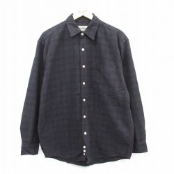 XL★古着 エディーバウアー 長袖 ブランド シャツ メンズ 00年代 00s コットン 黒他 ブラック チェック 25sep16 中古 トップス