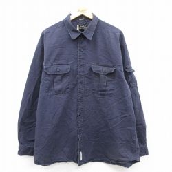 【50%OFF】エディーバウアー 00s 長袖シャツ ネイビー XL | 古着