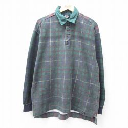 XL★古着 ドッカーズ 長袖 ブランド ラガー シャツ メンズ 90年代 90s コットン 緑他 グリーン チェック 【spe】 25oct03 中古 トップス