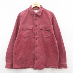 XL★古着 エルエルビーン LLBEAN 長袖 ブランド シャツ メンズ 00年代 00s コットン エンジ 内側フランネル 25oct07 中古 トップス