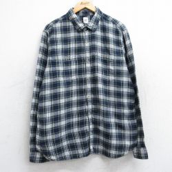 ギャップ 00s 長袖シャツ チェック ネイビー XL | 古着