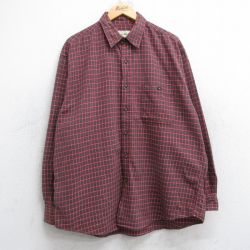 【50%OFF】エディーバウアー 00s 長袖シャツ チェック レッド XL | 古着