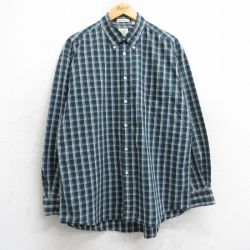 【20%OFF】XL★古着 ギャップ GAP 長袖 ブランド シャツ メンズ 00年代 00s コットン ボタンダウン 緑他 グリーン チェック 25oct20 中古 トップス