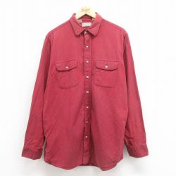 【20%OFF】L★古着 エルエルビーン LLBEAN 長袖 ブランド シャツ メンズ 80年代 80s コットン USA製 赤 レッド チェック 25oct23 中古 トップス