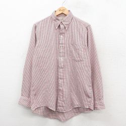 L★古着 エルエルビーン LLBEAN 長袖 ブランド シャツ メンズ 80年代 80s ボタンダウン 赤他 レッド チェック 25oct31 中古 トップス