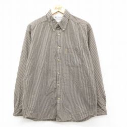 M★古着 コロンビア 長袖 ブランド シャツ メンズ 00年代 00s コットン ボタンダウン ベージュ他 チェック 25nov11