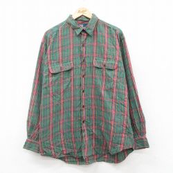 XL★古着 ラルフローレン 長袖 ブランド シャツ メンズ 90年代 90s BENFORD 大きいサイズ 緑他 チェック【spe】 25nov18