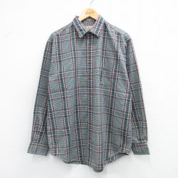 XL★古着 エルエルビーン 長袖 ブランド シャツ メンズ 90年代 90ｓ 紺他 チェック 25nov18