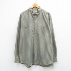 XL★古着 エルエルビーン 長袖 ブランド シャツ メンズ 90年代 90ｓ 大きいサイズ ロング丈 コットン ボタンダウン ベージュ系他 チェック 25nov18