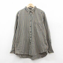 XL★古着 ギャップ GAP 長袖 ブランド シャツ メンズ 00年代 00s 大きいサイズ コットン ボタンダウン ベージュ他 チェック 25nov18