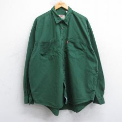 XL★古着 リーバイス Levis 長袖 ブランド シャツ メンズ 00年代 00s 大きいサイズ コットン 緑 25nov19