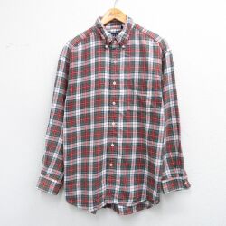XL★古着 ギャップ GAP 長袖 ブランド シャツ メンズ 00年代 00s コットン ボタンダウン 赤他 チェック 25nov27