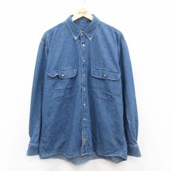 【50%OFF】ティンバーランド 90s 長袖シャツ ネイビー XL | 古着